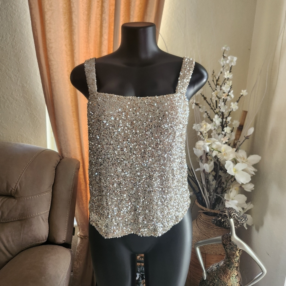 Faith and Joy sequin top size XL NWOT